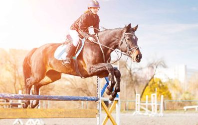 A lady riding a horse